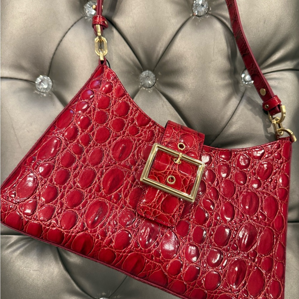 BRAHMIN Elegant Red Croc-Embossed Women's Bag